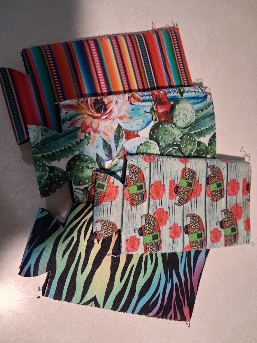 Colorful Patterned Coozies For Slim Cans